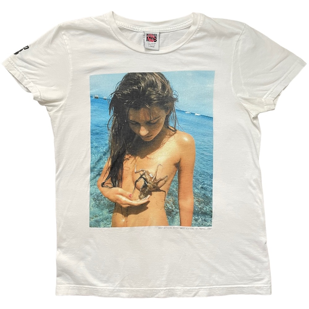 Married To The Mob Classic White Logo Short Sleeve T-Shirt